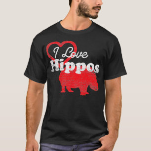 Camiseta Hippopótamo Día de San Valentín del amor