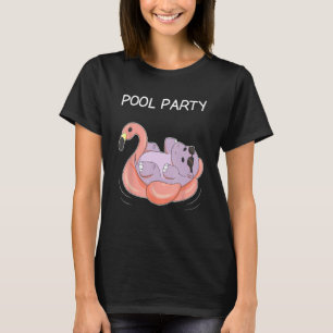 Camiseta Hippopótamo Flamingo Float Pool Fiesta Funny Hippo