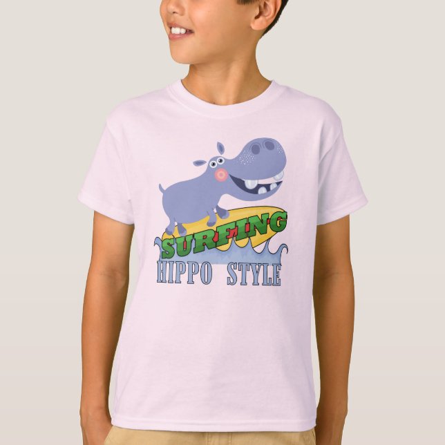 Camiseta Hippopotamus de la persona que practica surf (Anverso)