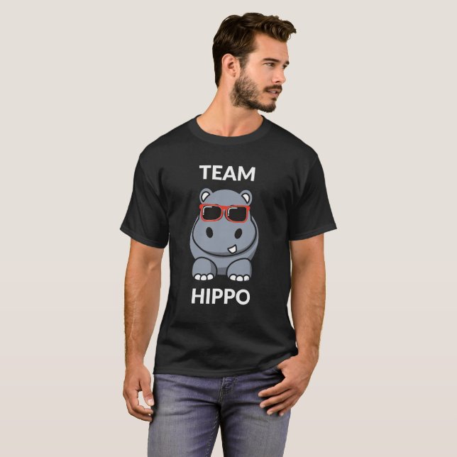 Camiseta Hippopotamus divertido del hipopótamo del equipo (Anverso completo)