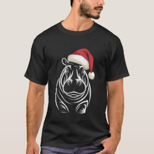 Camiseta Hippopotamus Navidad Sombrero Santa Pijama Diverti