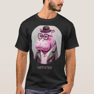 Camiseta Hippster Hippo Hipster Cute Pun Animal Hipopotamu