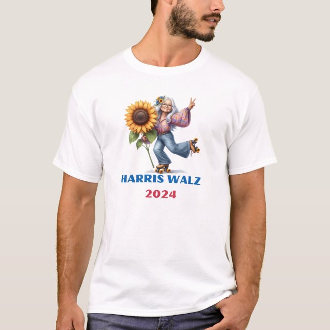 CAMISETA HIPPY GRANDMA PARA HARRIS WALZ 2024 (Anverso)