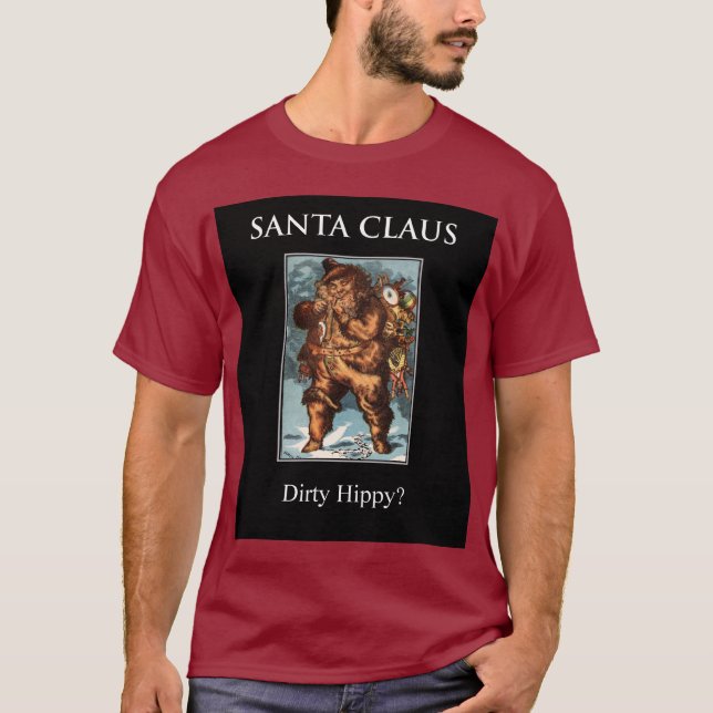 Camiseta ¿Hippy sucio de PAPÁ NOEL…?!!!? ¿qué? (Anverso)