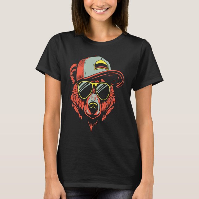 Camiseta Hipster Bear Illustration (Anverso)