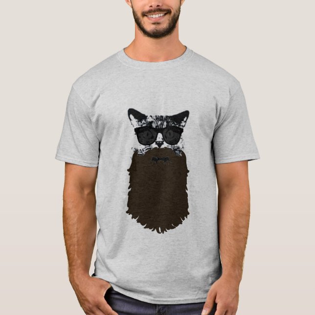 CAMISETA HIPSTER BEARD CAT (Anverso)