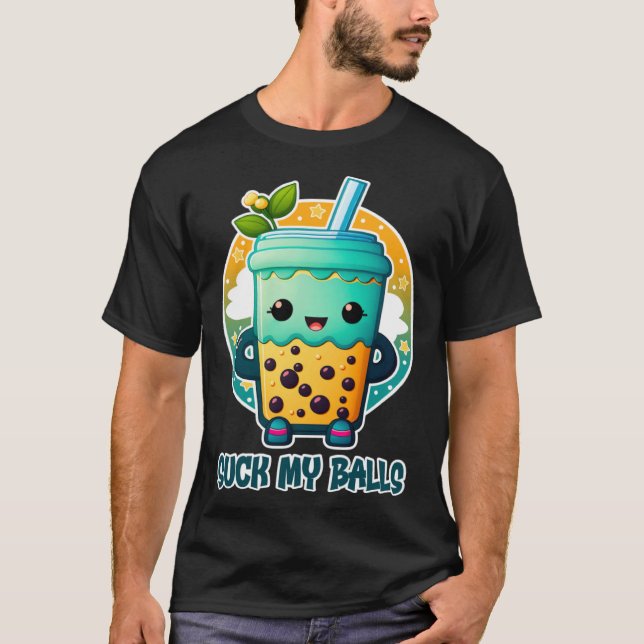 Camiseta Hipster Boba Tea Suck My Balls Hipster Bubble Tea (Anverso)