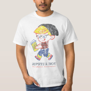 Camiseta Hipster Boy mal angustiado ilustracion de parodia 