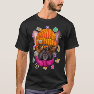 Camiseta Hipster Bulldog francés Geek Nerds Glasses Dog Lov