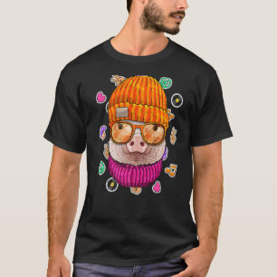 Camiseta Hipster Cerdo Geek Nerds Glasses Farm Animal Love 
