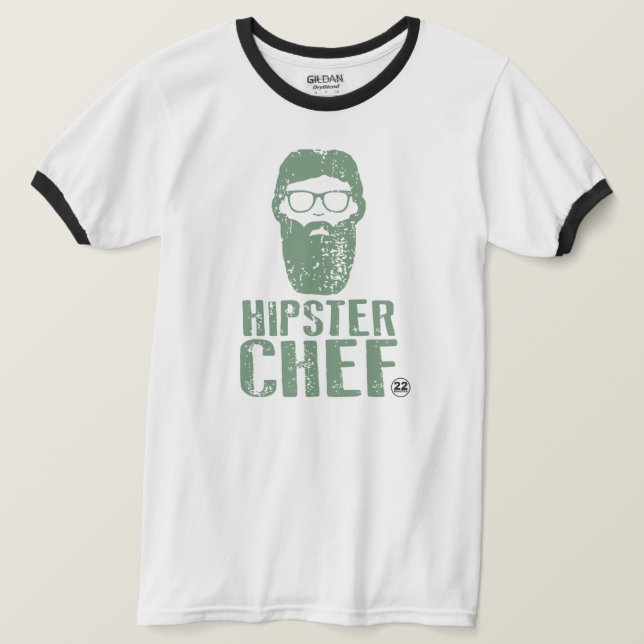 Camiseta Hipster Chef Ringer (Anverso del diseño)