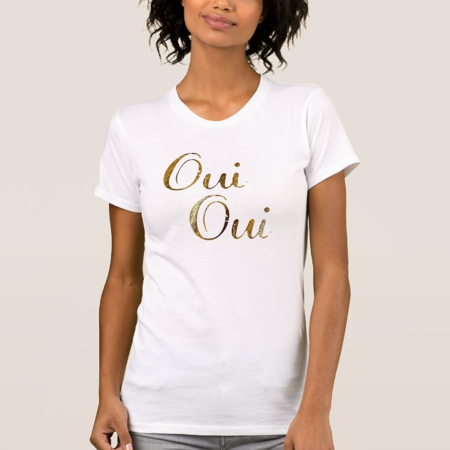 Camiseta Hipster Cute Moda Oui oui golden Francia (Anverso)