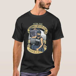 Camiseta Hipster Dad Retro Boom Box 80 Ghetto Blaster Vibe