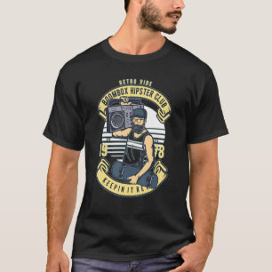 Camiseta Hipster Dad Retro Boom Box 80 Ghetto Blaster Vibe