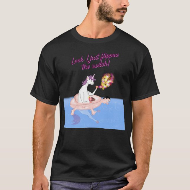 Camiseta Hipster de piscina de unicornio divertidas viñas (Anverso)