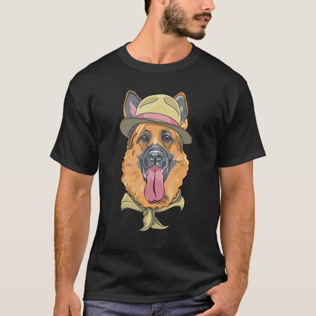 Camiseta Hipster Dog Usando Scarf Goofy Geek Dog (Anverso)