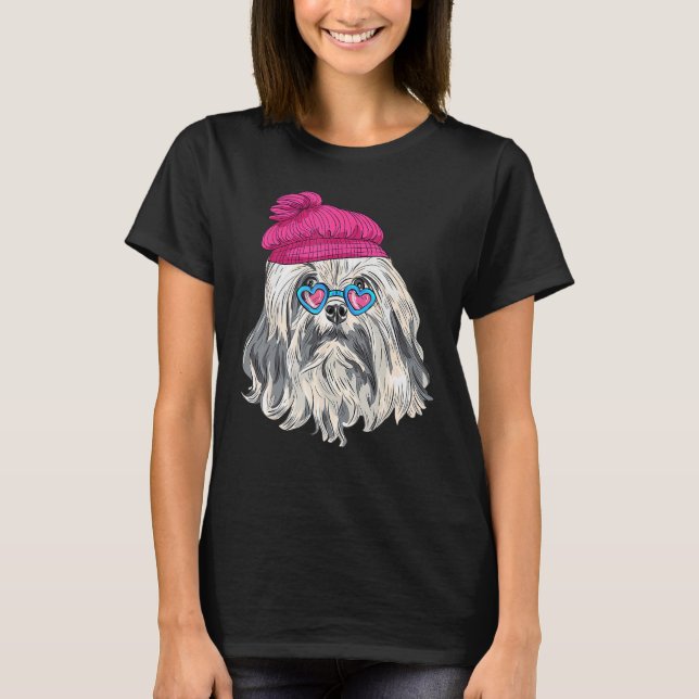 Camiseta Hipster Dog Wearing Glasses Goofy Geek Dog (Anverso)