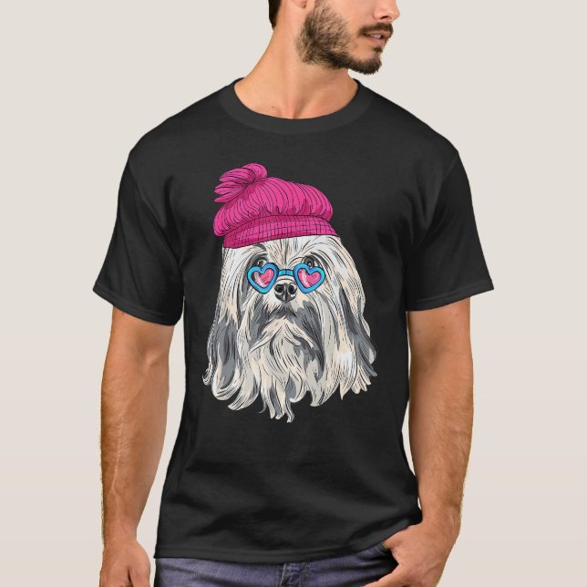 Camiseta Hipster Dog Wearing Glasses Goofy Geek Dog (Anverso)