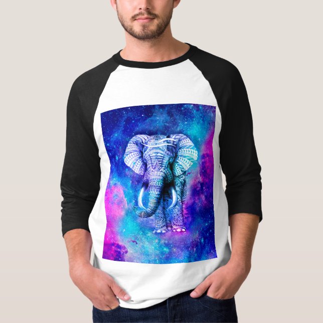 Camiseta Hipster Elephant Nebula Space (Anverso)