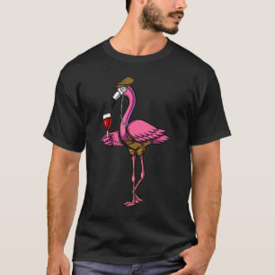 Camiseta Hipster Flamingo Bird Wine Fiesta Mujeres M