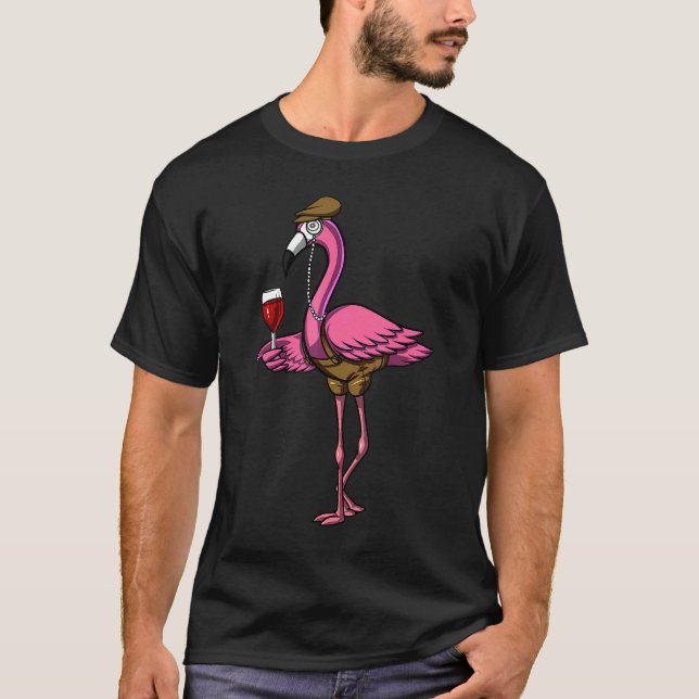 Camiseta Hipster Flamingo Bird Wine Fiesta Mujeres M (Anverso)