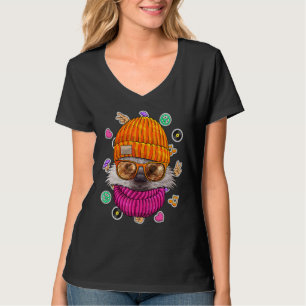 Camiseta Hipster Hedgehog Geek Gafas Nerviosas de Amor Anim