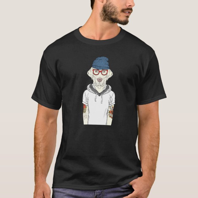 Camiseta Hipster Labrador Recuperador Perro Para Perro Mamá (Anverso)