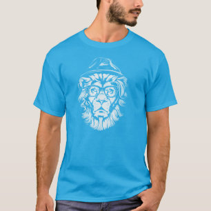 Camiseta Hipster Lion Blue