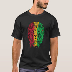 Camiseta Hipster Lion Jamaica Colours Grid Curls Tiger Gift