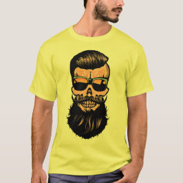 Camiseta hipster_mexicaine_tete_de_mort_crane_barbe_moustac