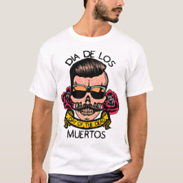 Camiseta hipster_mexicaine_tete_de_mort_crane_fleur_rose_mo