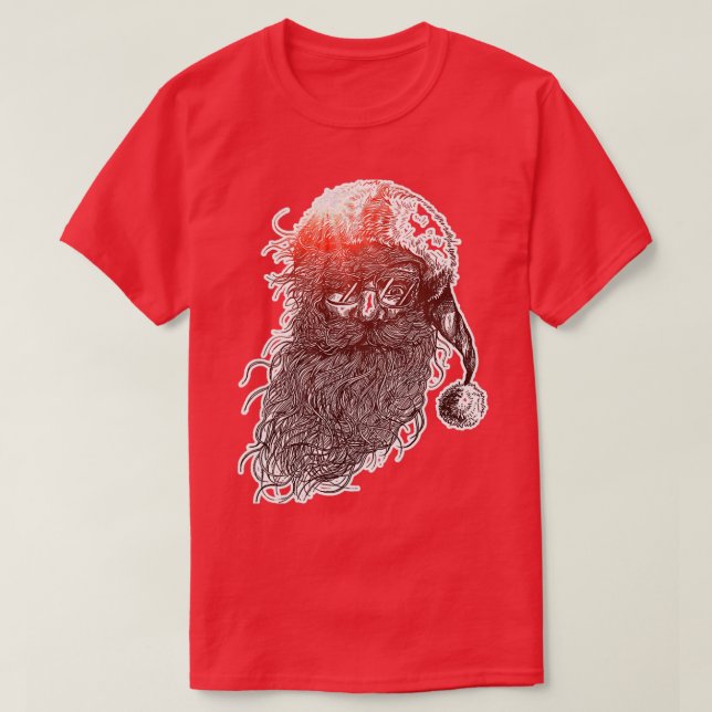Camiseta Hipster moderno Santa Claus Gafas de sol (Diseño del anverso)