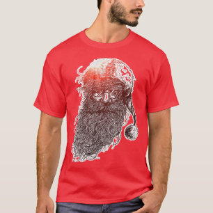 Camiseta Hipster moderno Santa Claus Gafas de sol