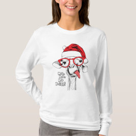 Camiseta Hipster Navidades Giraffe | Vacaciones