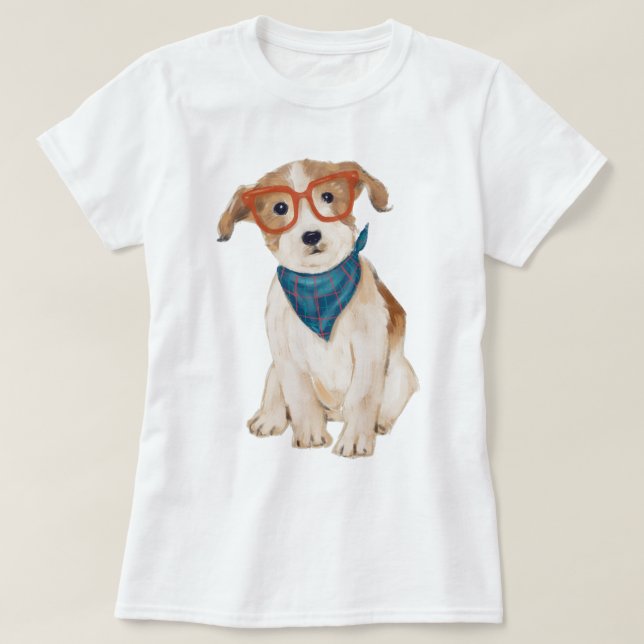 Camiseta Hipster pintado a mano Jack Russell Terrier Dog (Diseño del anverso)