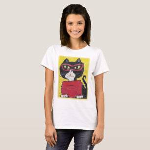 Camiseta Hipster Pintado Turtleneck Cat