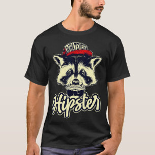 Camiseta Hipster Raccoon Mustache Bow Tippies Hippies Pobre
