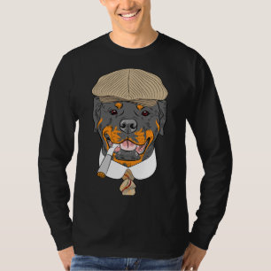 Camiseta Hipster Raza De Rottweiler De Perro En Un Tapón Ma