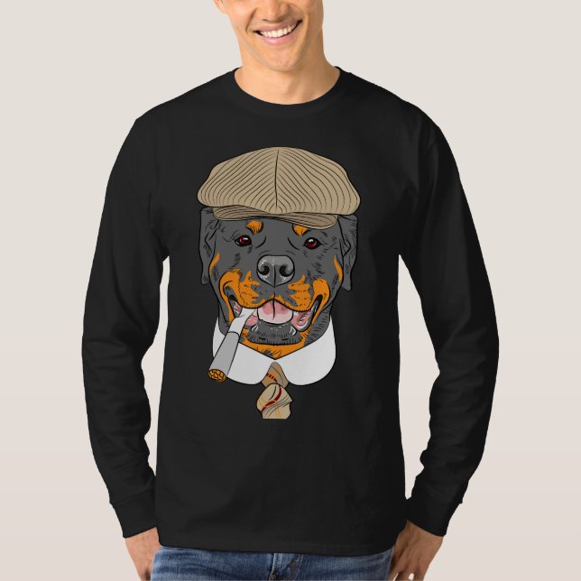 Camiseta Hipster Raza De Rottweiler De Perro En Un Tapón Ma (Anverso)