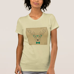 Camiseta Hipster Reindeer Elk con lentes Navidades gruñidos