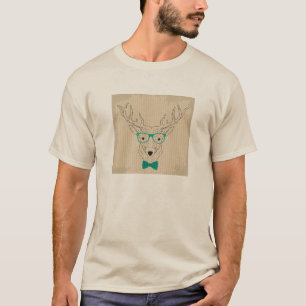 Camiseta Hipster Reindeer Elk con lentes Navidades gruñidos