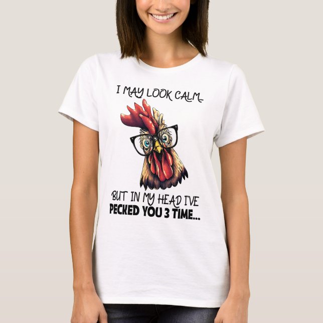 Camiseta Hipster Rooster Funny diciendo (Anverso)