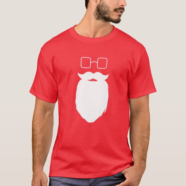 Camiseta Hipster Santa Barba Y Gafas - Novedad Padre C (Anverso)