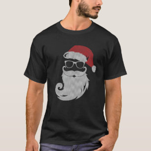 Camiseta Hipster Santa Claus con lentes de sol Navidades fe