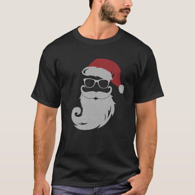 Camiseta Hipster Santa Claus con lentes de sol Navidades fe (Anverso)