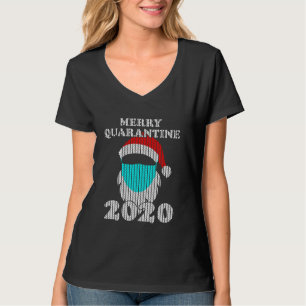Camiseta Hipster Santa con máscara facial 2020 Ugly Merry Q
