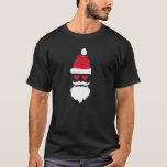 Camiseta Hipster Santa Face con barba Gorra y Christma del<br><div class="desc">Hipster Santa Face Con Gorras De Barba Y Navidades Del Corazón.</div>