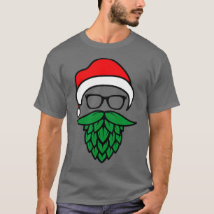 Camiseta Hipster Santa Hops Navidades de barba para amantes