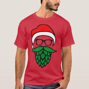 Camiseta Hipster Santa Hops Navidades de barba para amantes