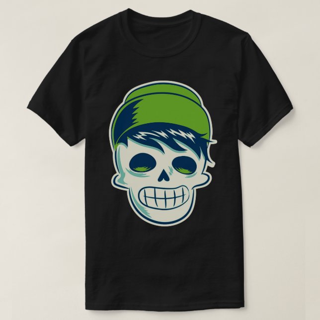Camiseta Hipster Skeleton con Beanie (Diseño del anverso)